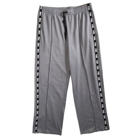 Victoria's Secret PINK Active High Waist Wide Leg Track Pants Sweatpants Gray XL - Picture 2 of 13